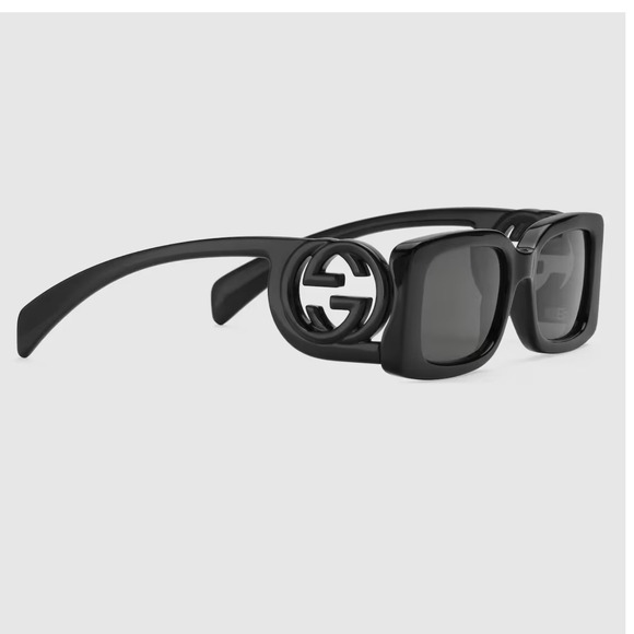 Gucci Accessories - Gucci Rectangular Sunglasses Interlocking‎ G Logo Black Fashion GG1325S